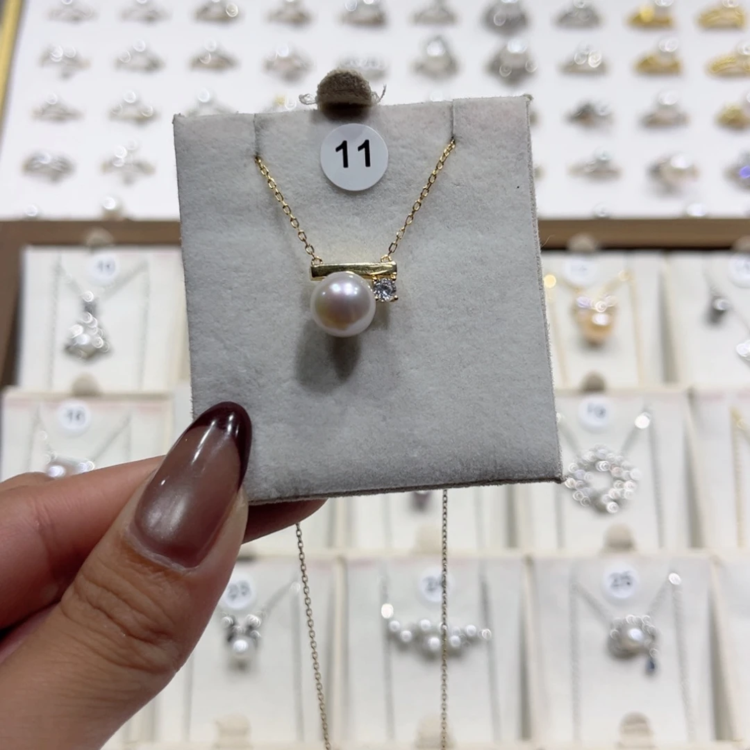 淡水珍珠套链银S925镶嵌