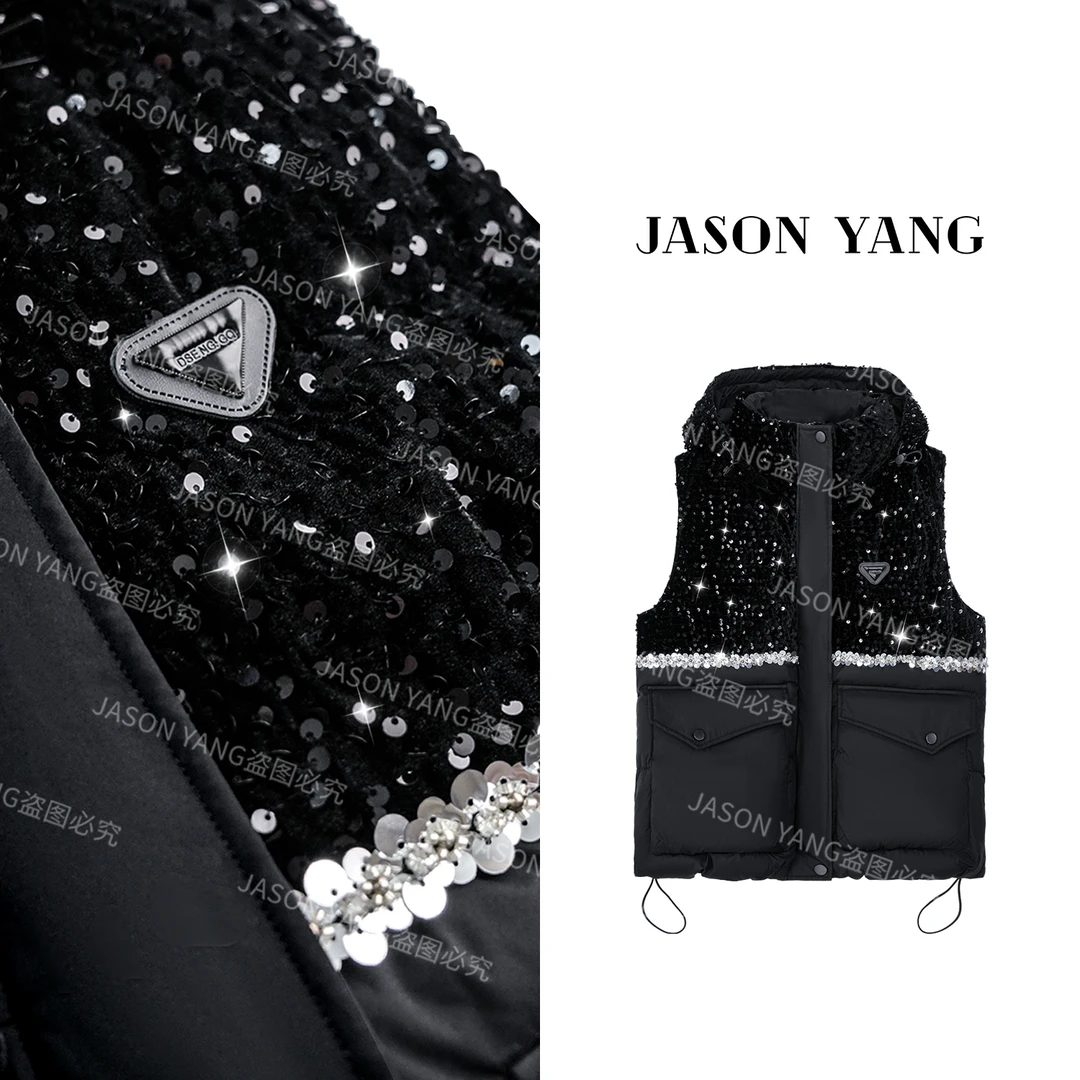 秋冬新款星闪简约显瘦遮肉时尚马甲Y358