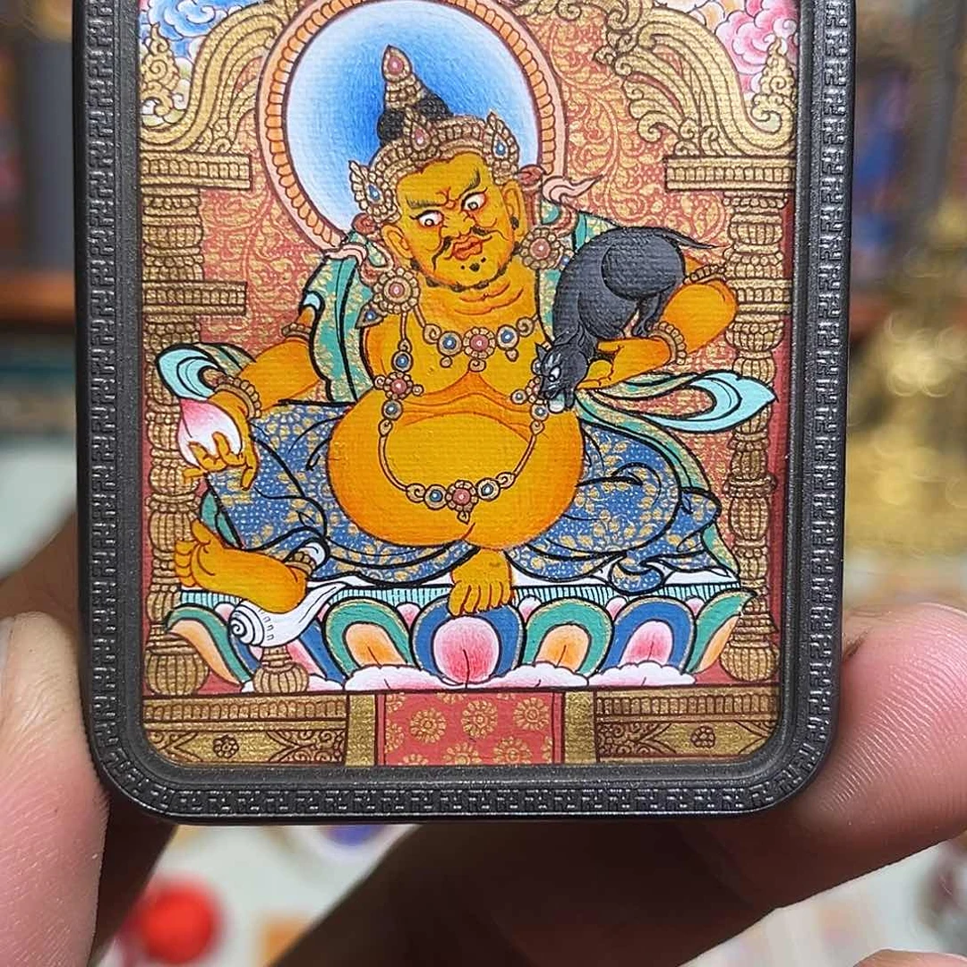 吊坠青海热贡纯手绘黄财