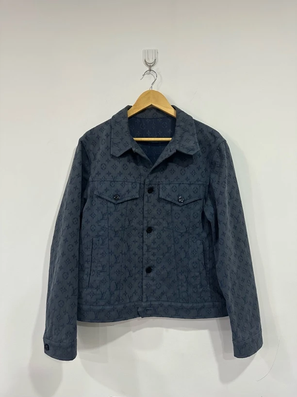 99新 LouisVuitton/路易威登 LV 蓝色满印老花牛仔外套 48码 99新