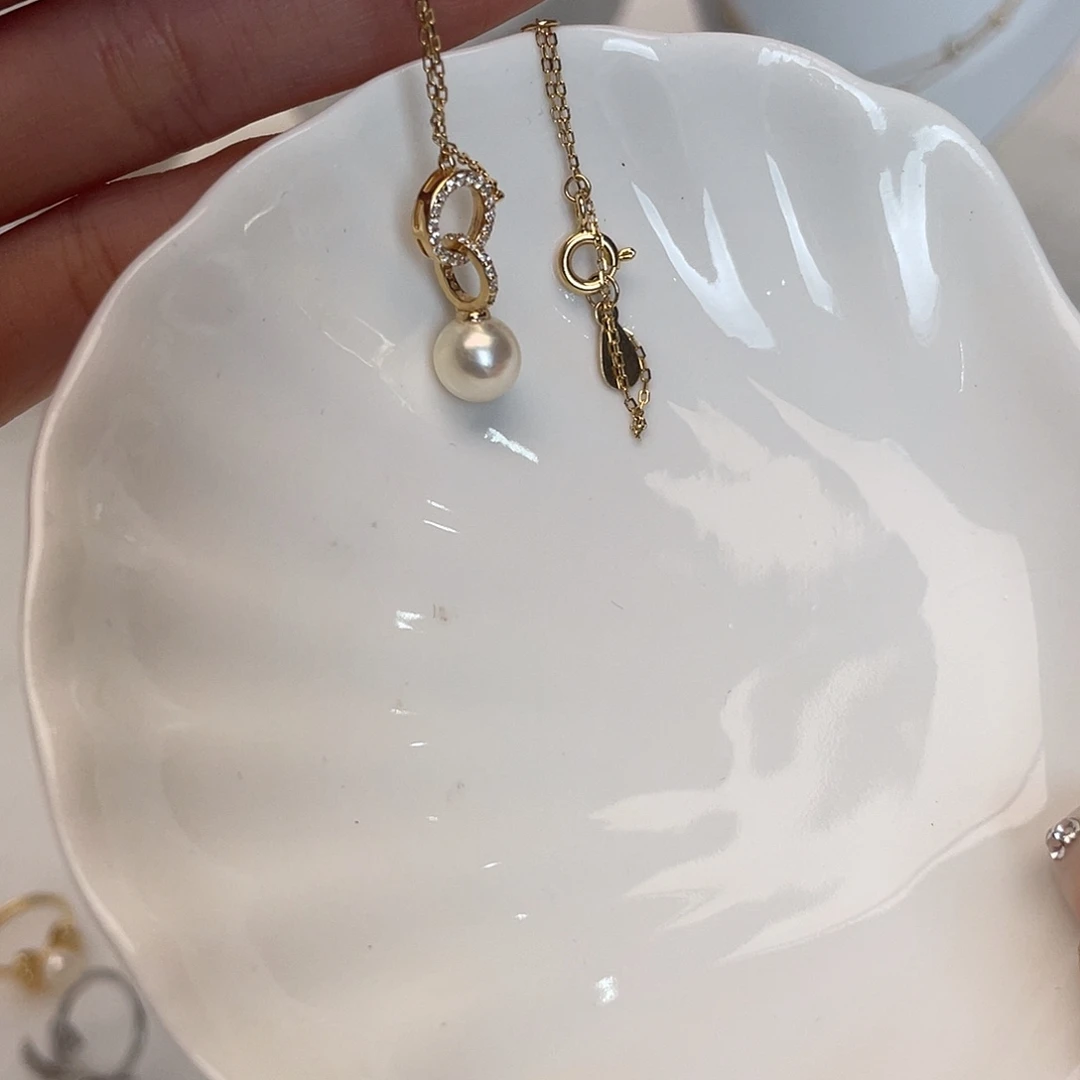 银S925镶嵌颈饰海水珍珠