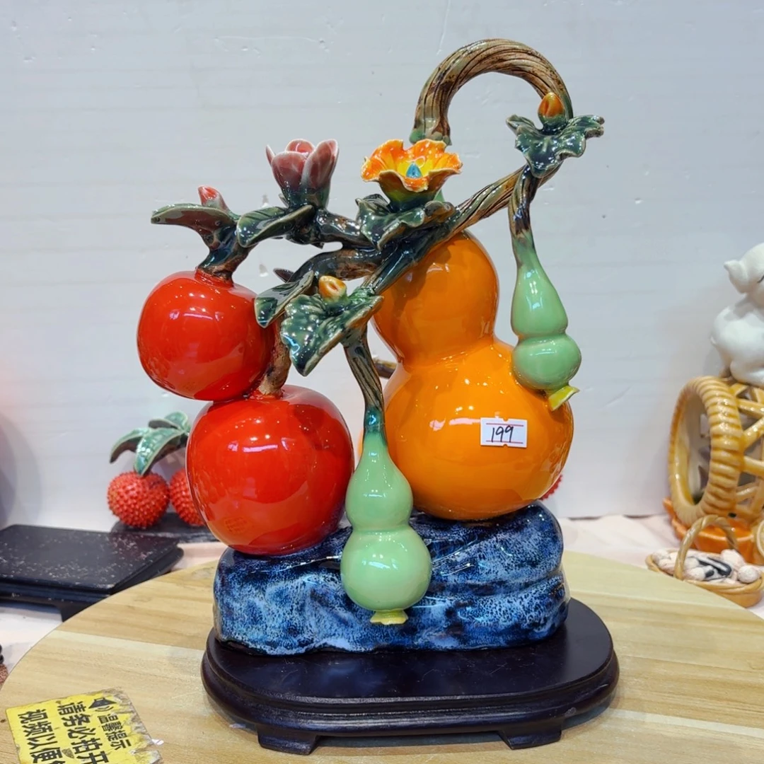 陶瓷葫芦苹果摆件199