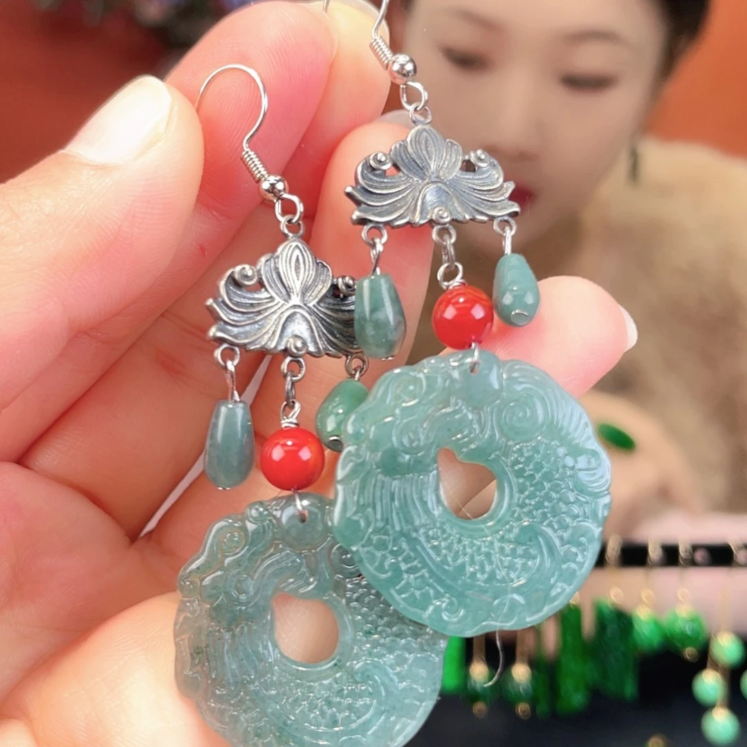 翡翠未镶嵌耳饰饰品