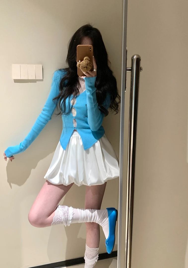 韩系减龄蓬蓬裙半身裙女2025春夏新款百搭显瘦纯欲风花苞裙短裙
