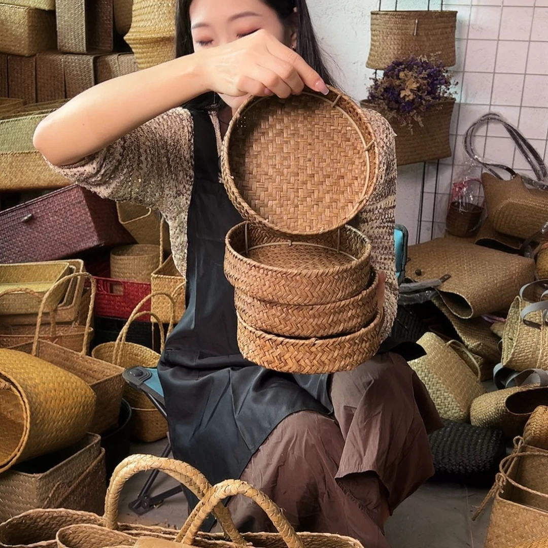 编织带草编包/草编收纳盒微瑕疵