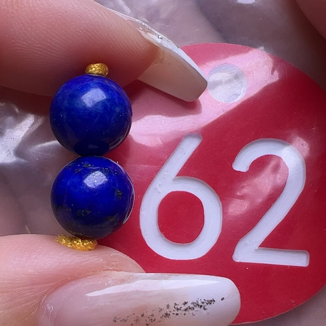 青金石未镶嵌配饰8.8mm圆珠