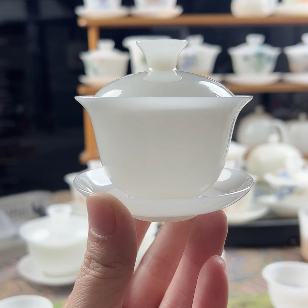 璞玉釉烧盖碗满容90ml