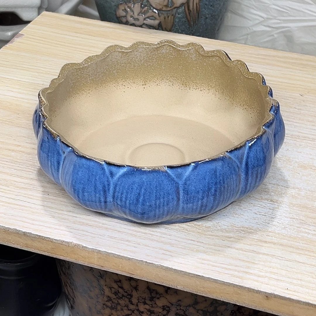 陶瓷绿植多肉微瑕花盆口径16*6.5无孔