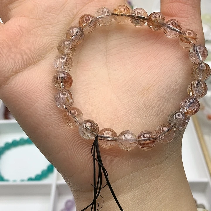 未镶嵌水晶手链黑金发晶