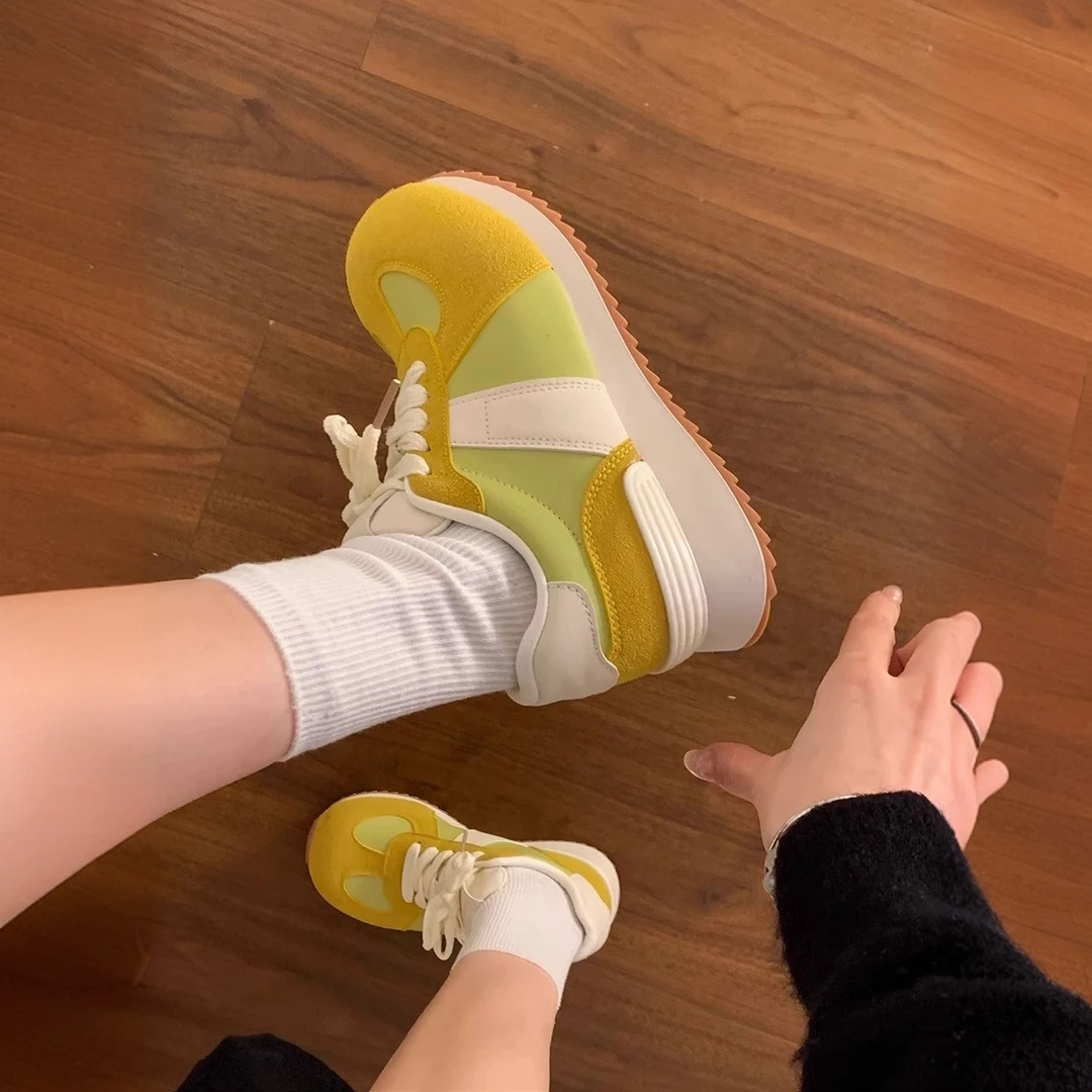 时尚圆头阿甘鞋女2025新款春秋德训运动跑步鞋休闲百搭轻便老爹鞋