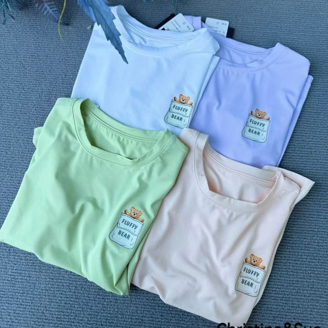 儿童网眼短袖T恤小熊款