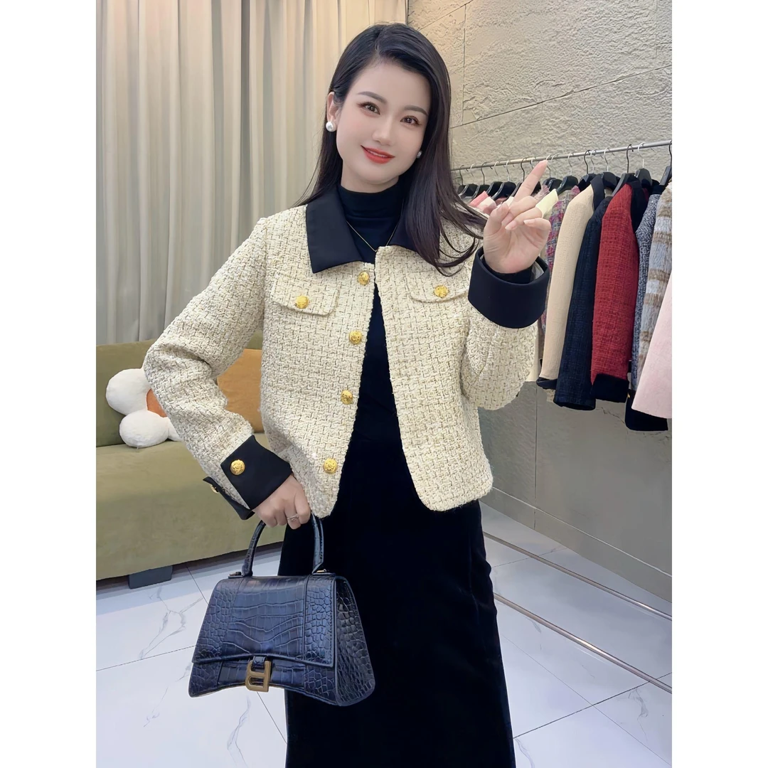 【现货+运费补贴】高级感小香风短款外套秋冬气质设计感外搭2592#