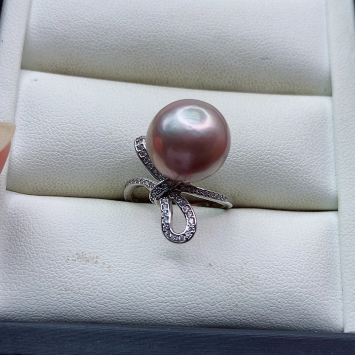 戒指淡水珍珠银S925镶嵌A