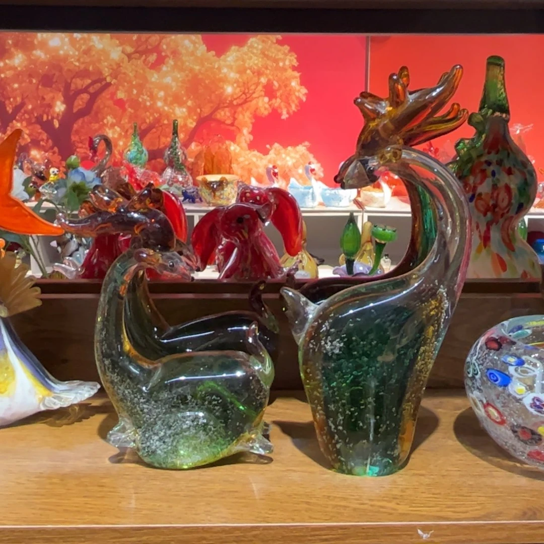 琉璃手工艺品精品一对