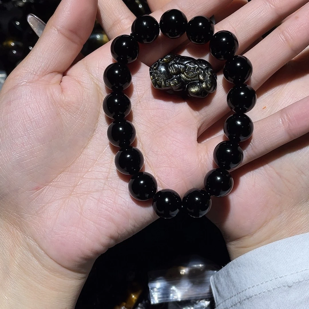 黑曜岩手链未镶嵌橘****z