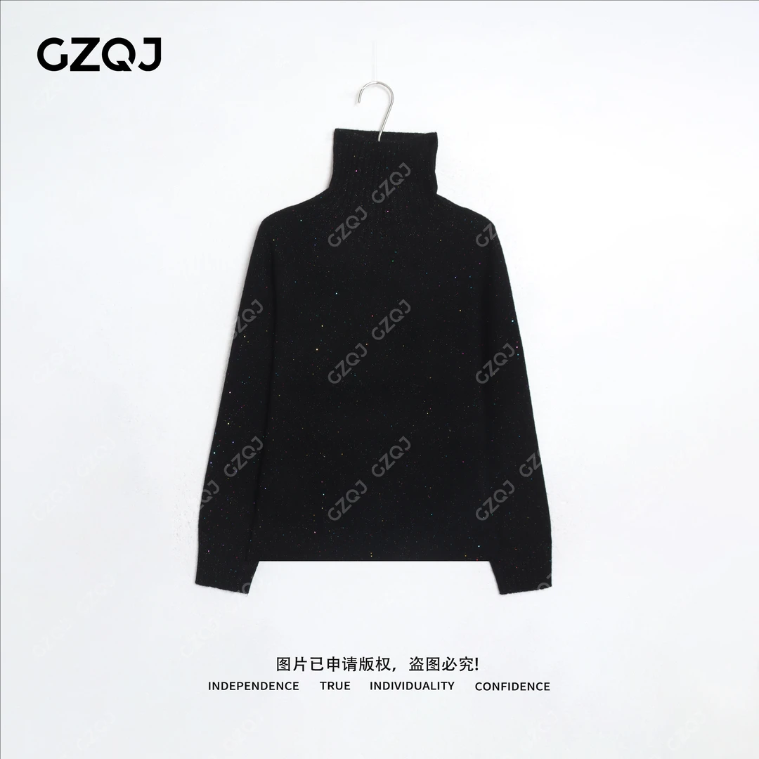 老琴私服【晚宴星芒】绵羊毛山羊绒高领亮闪闪打底毛衣女冬新款 025