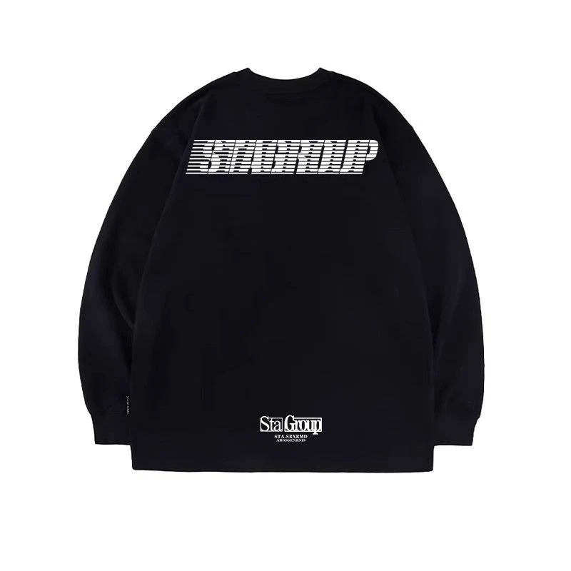 STA潮牌百叶窗SR美式棉长袖T恤男女春秋重磅宽松打底衫上衣情侣
