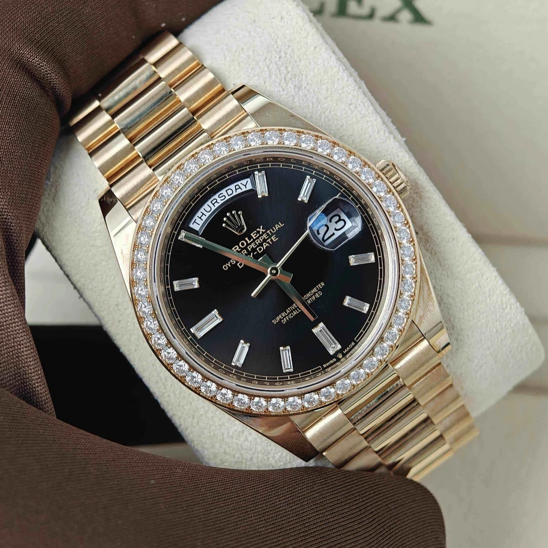 未使用 Rolex/劳力士 228348-0001圈钻黑冰糖,25年9月全新未使用
