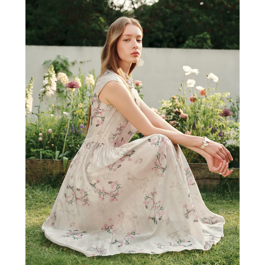 MISS COCOON可可尼国风莱赛尔裙子2025夏季新款新中式旗袍连衣裙