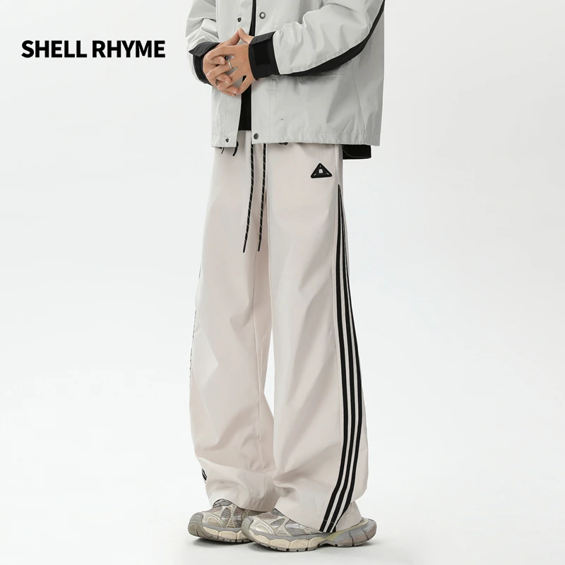 SHELL RHYME休闲裤男秋季新款织带冲锋裤美式高街潮牌宽松直筒裤