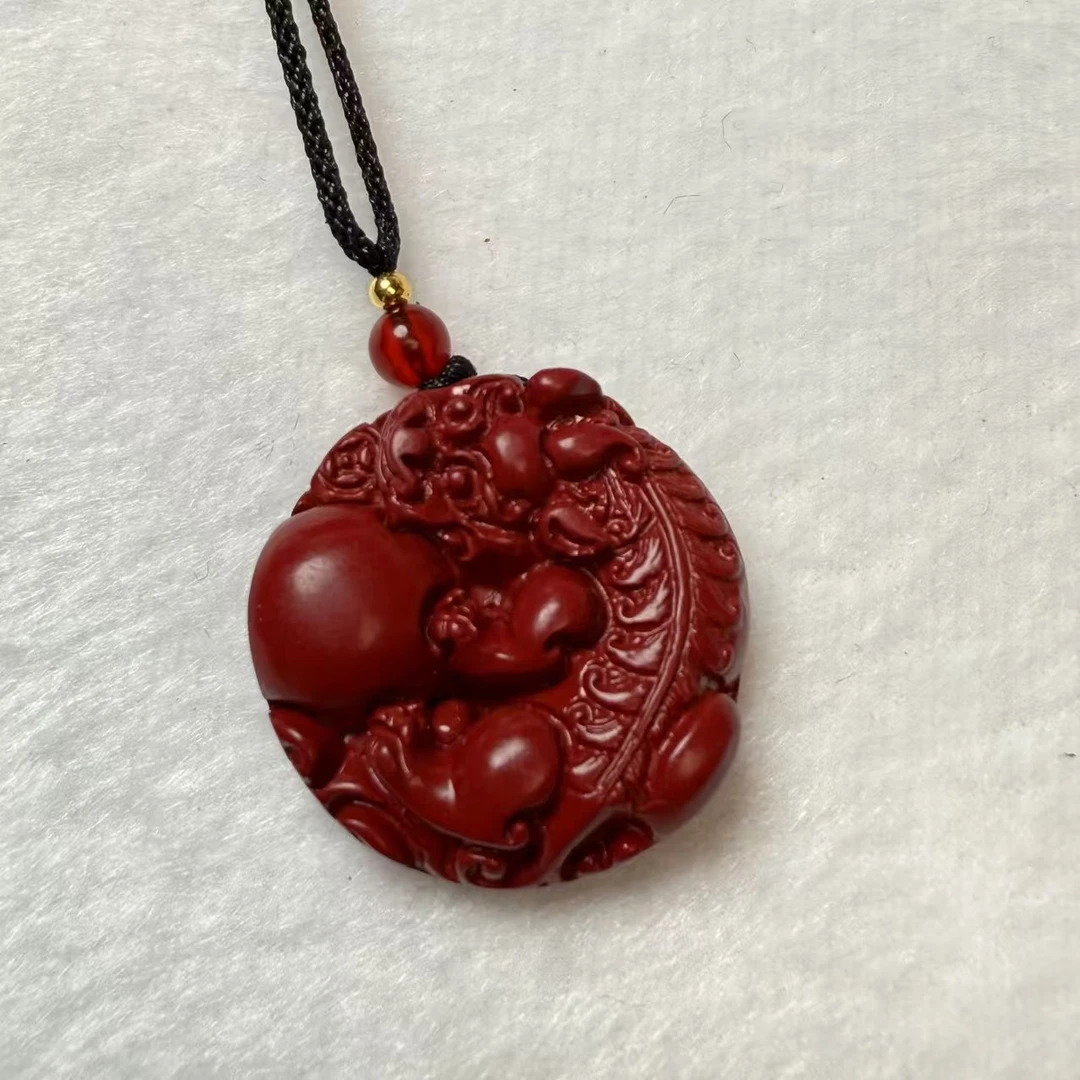 天然辰砂天然辰砂精美设计款吊坠*XJ021