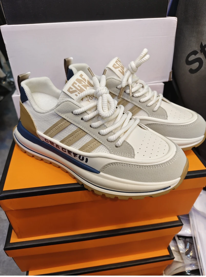 时尚休闲鞋透气圆头中跟(3-5cm)厚底中跟四季通用青春潮流