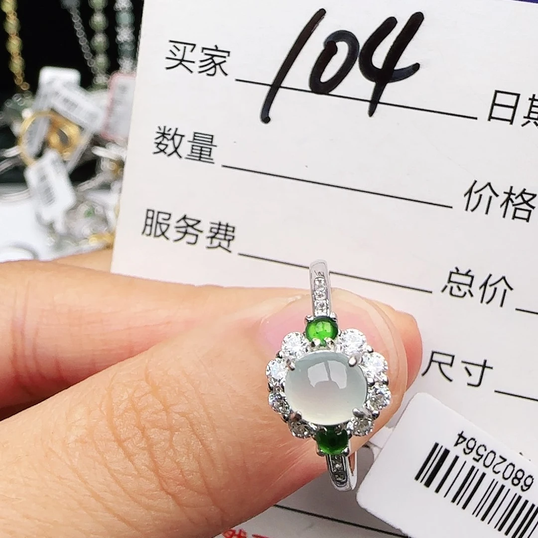 银S925镶嵌戒指翡翠戒指