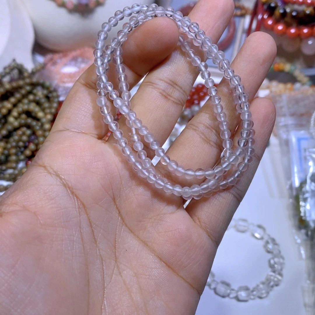 手链水晶未镶嵌莫桑比克粉水多圈一条净体