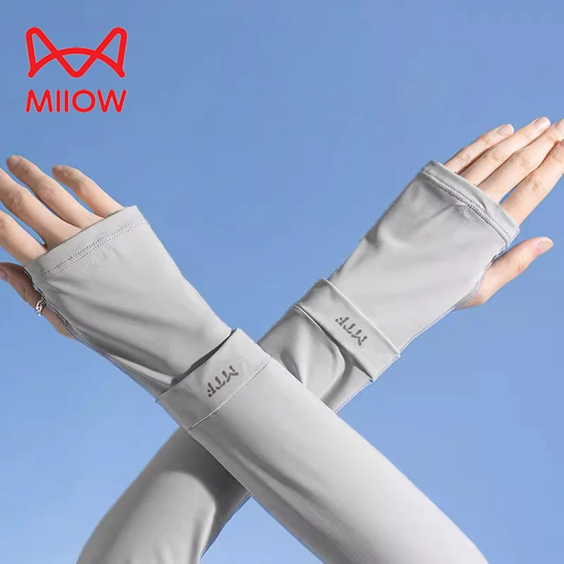 猫人防晒冰袖夏季户外骑行防紫外线护手臂冰丝袖套薄款透气宽松