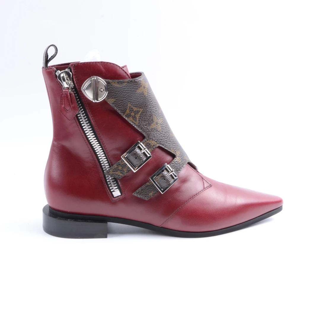 99新 LouisVuitton/路易威登 路易威登红色老花短靴