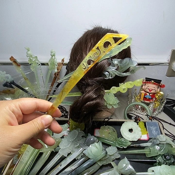 蛇纹石玉合金发饰微瑕不退不换看好下单