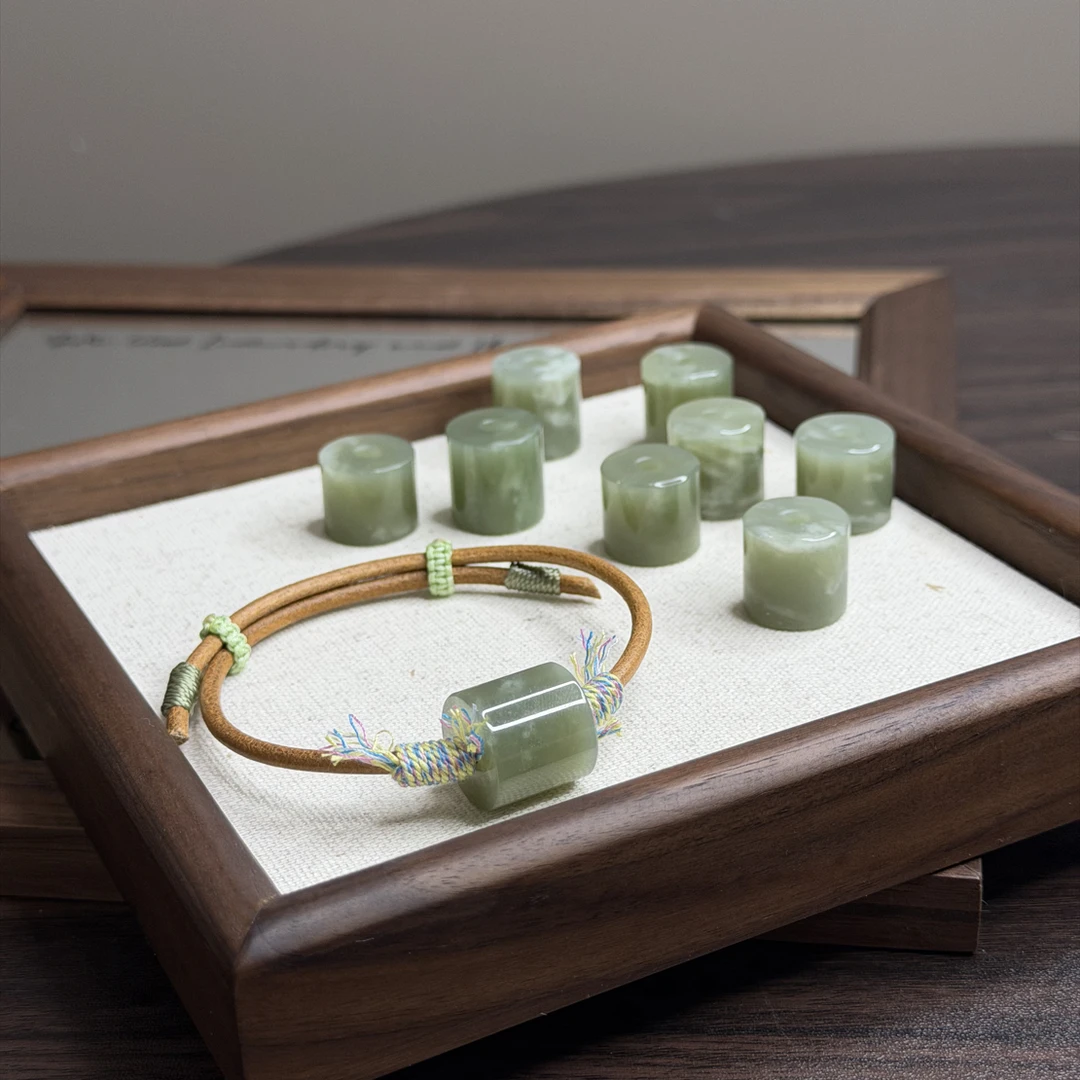 【抹茶】和田玉路路通冰湖水奶盖显白中式手绳多样性拍一发一L1417