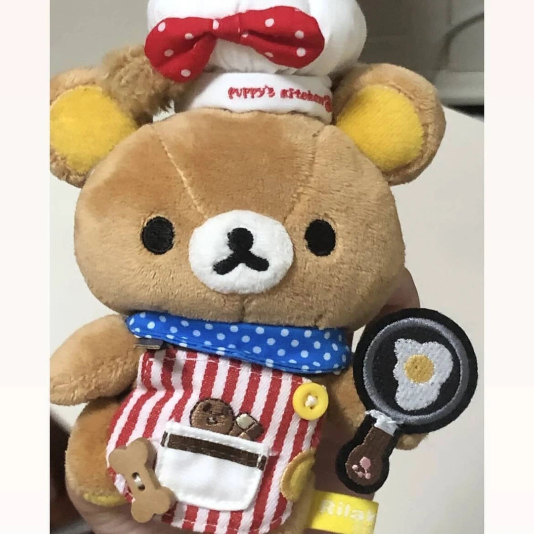 ss 平替轻松熊   10cm可爱生日礼物厨房棉花娃娃娃衣玩偶挂件挂饰