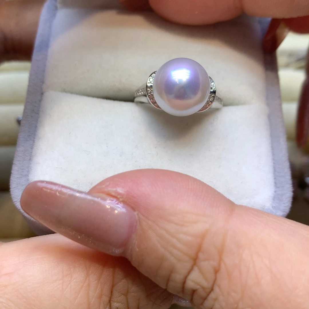 银S925镶嵌戒指海水珍珠