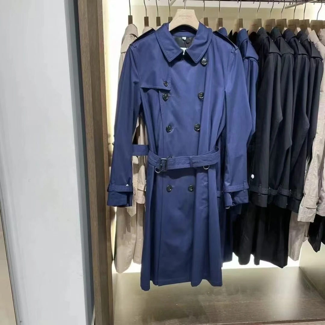 全新未使用 BURBERRY/博柏利 /七七/男士蓝色风衣