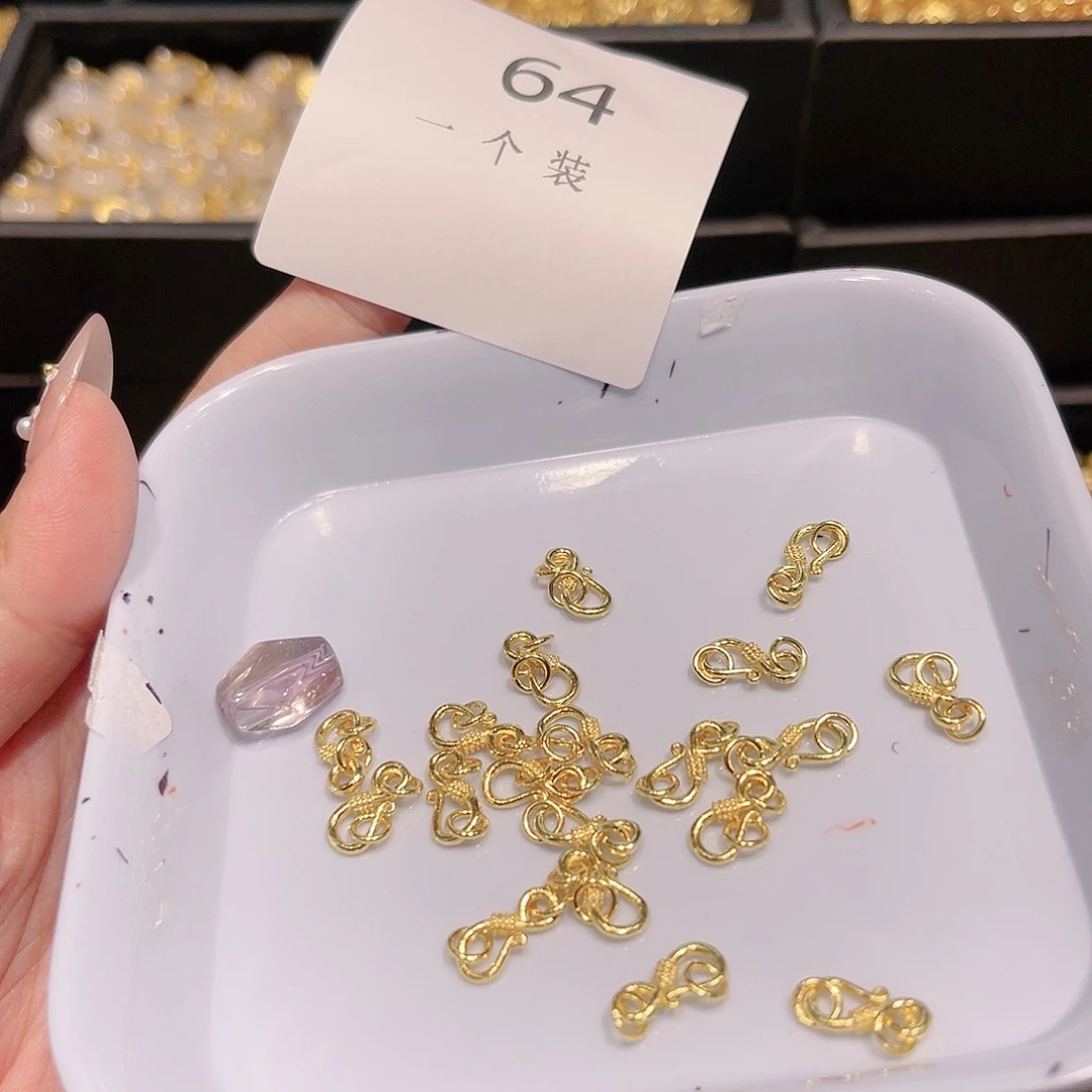 紫晶珠宝半成品银S925镀金镶嵌64