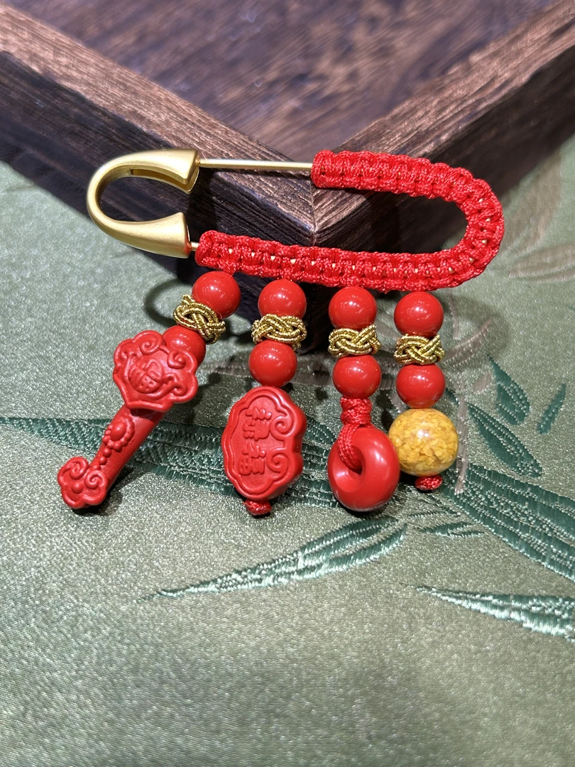 含辰砂工艺品高含量真朱砂水飞红砂压惊针胸针 279