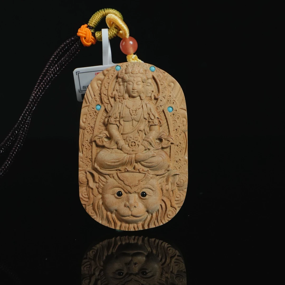 DY-C1422 印度老山檀香大日如来（猴） 5.7x3.8x0.9cm 含14g