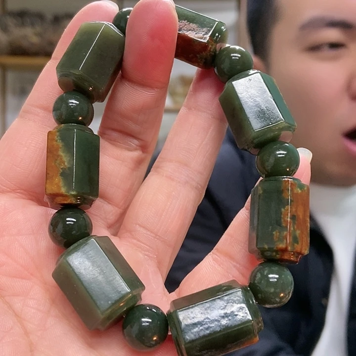 岫岩河磨玉（透闪石质玉）手串未镶嵌宅*