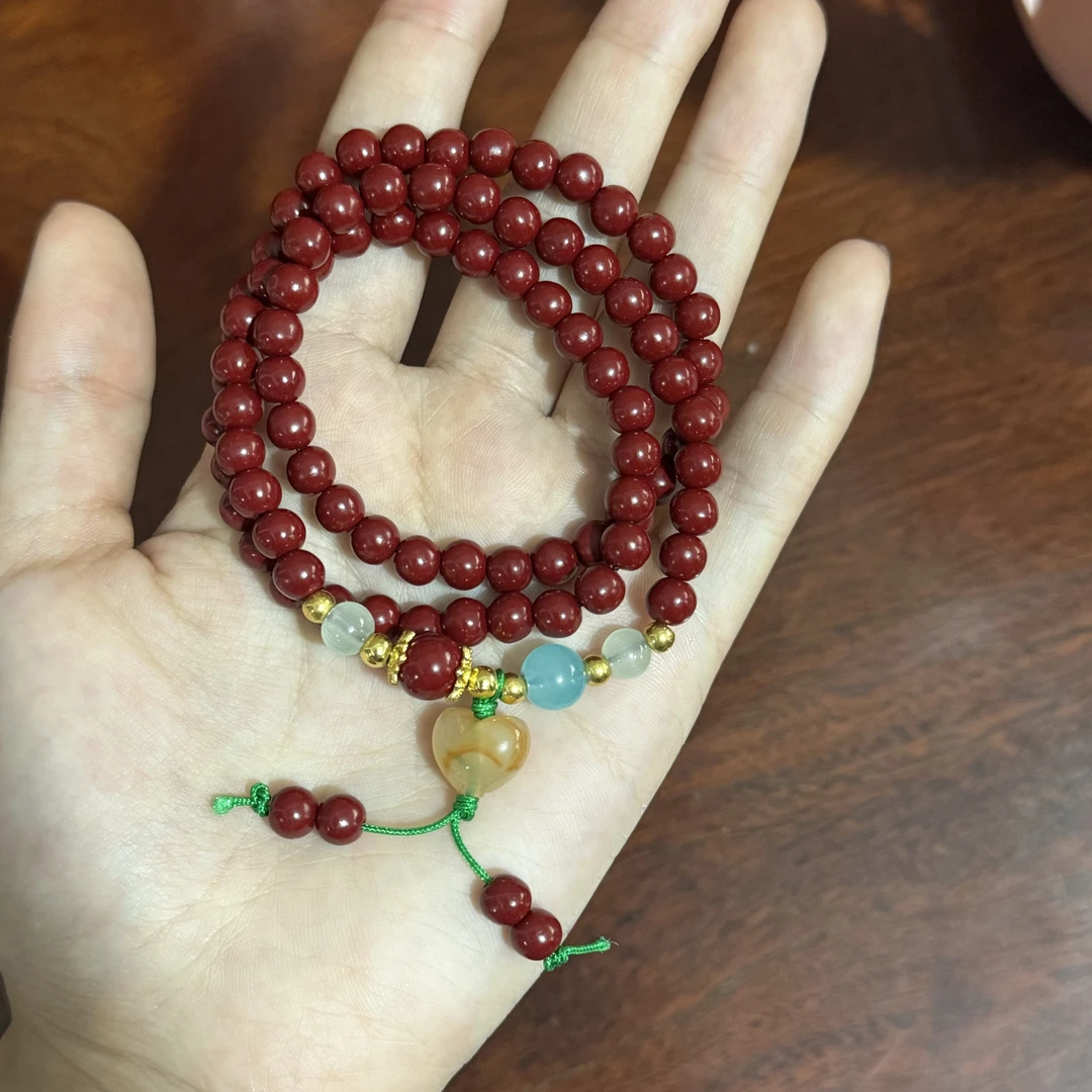 含辰砂工艺品海棠手串（无礼盒）@@@AK055