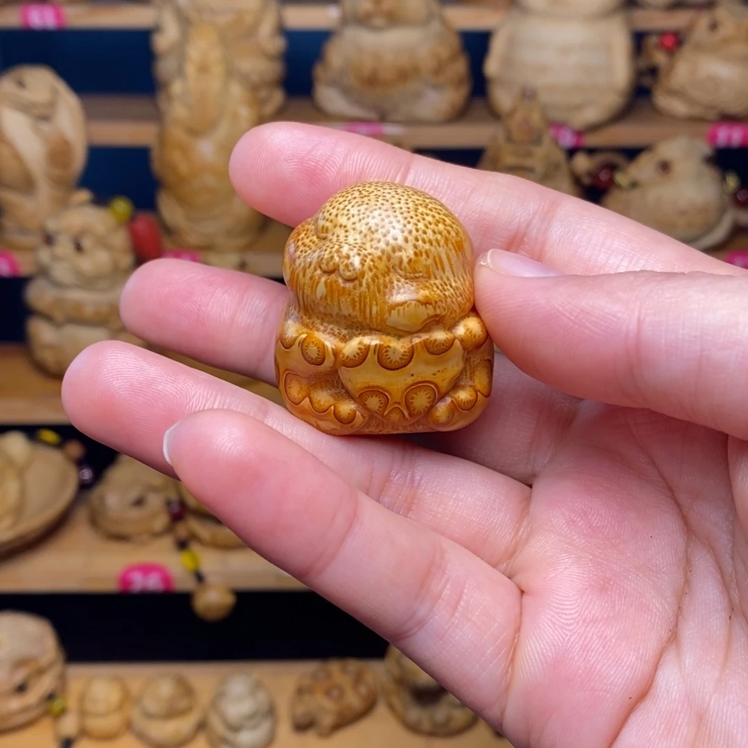 竹兔子竹雕手把件