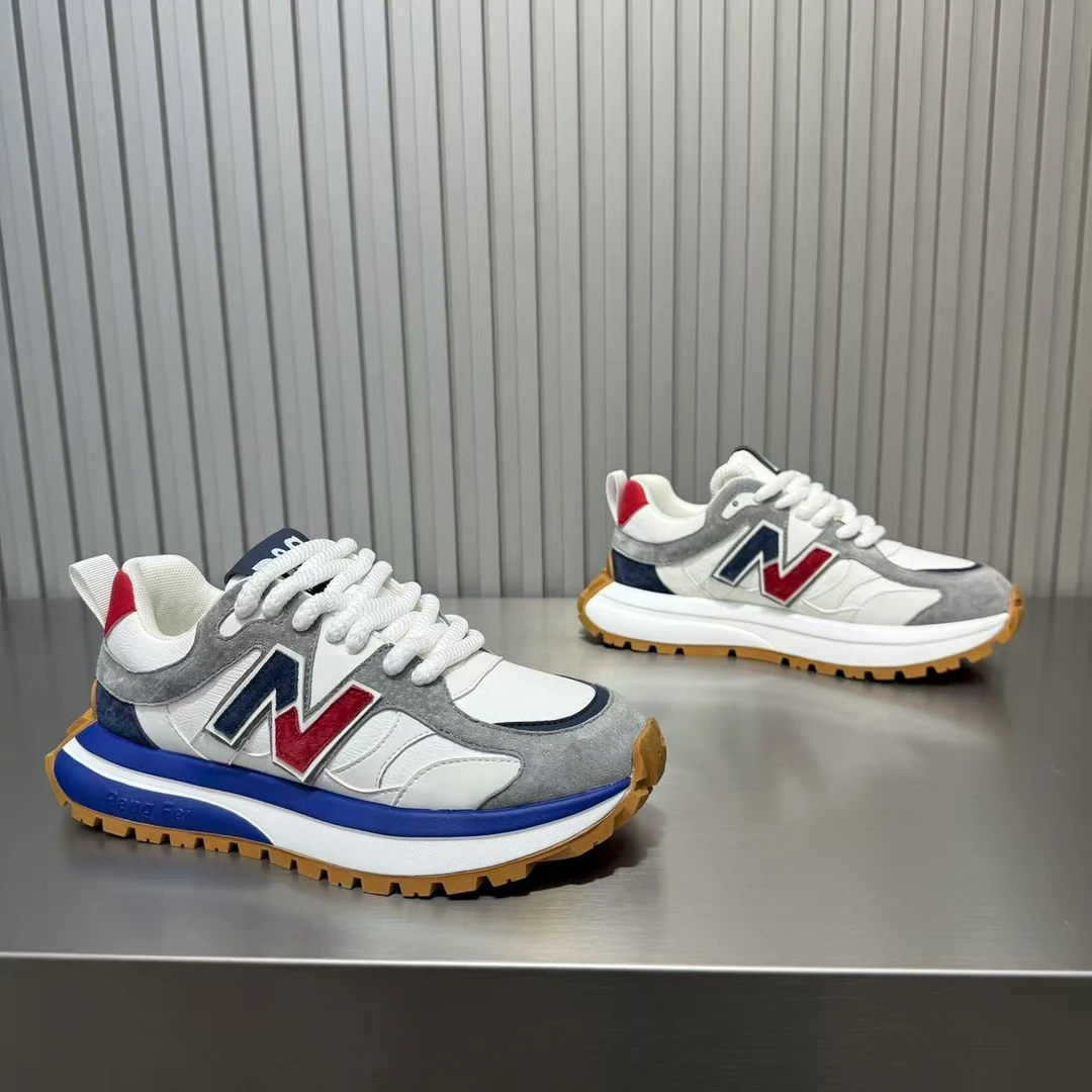 欧洲站潮牌男鞋2025秋季新款真皮阿甘鞋厚底增高鞋运动休闲鞋男鞋