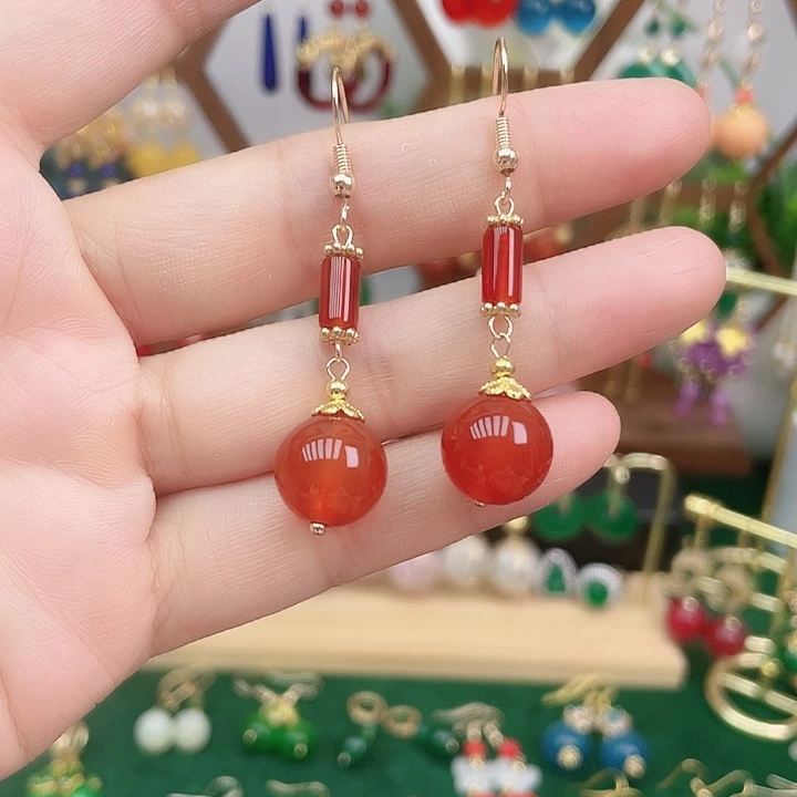 玛瑙/玉髓耳钉合金