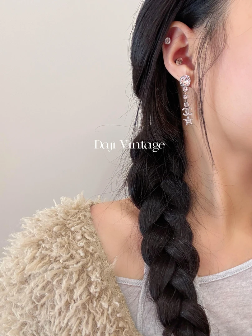 99新 Chanel/香奈儿 大吉中古/sh/Chanel星星吊坠镶钻耳钉
