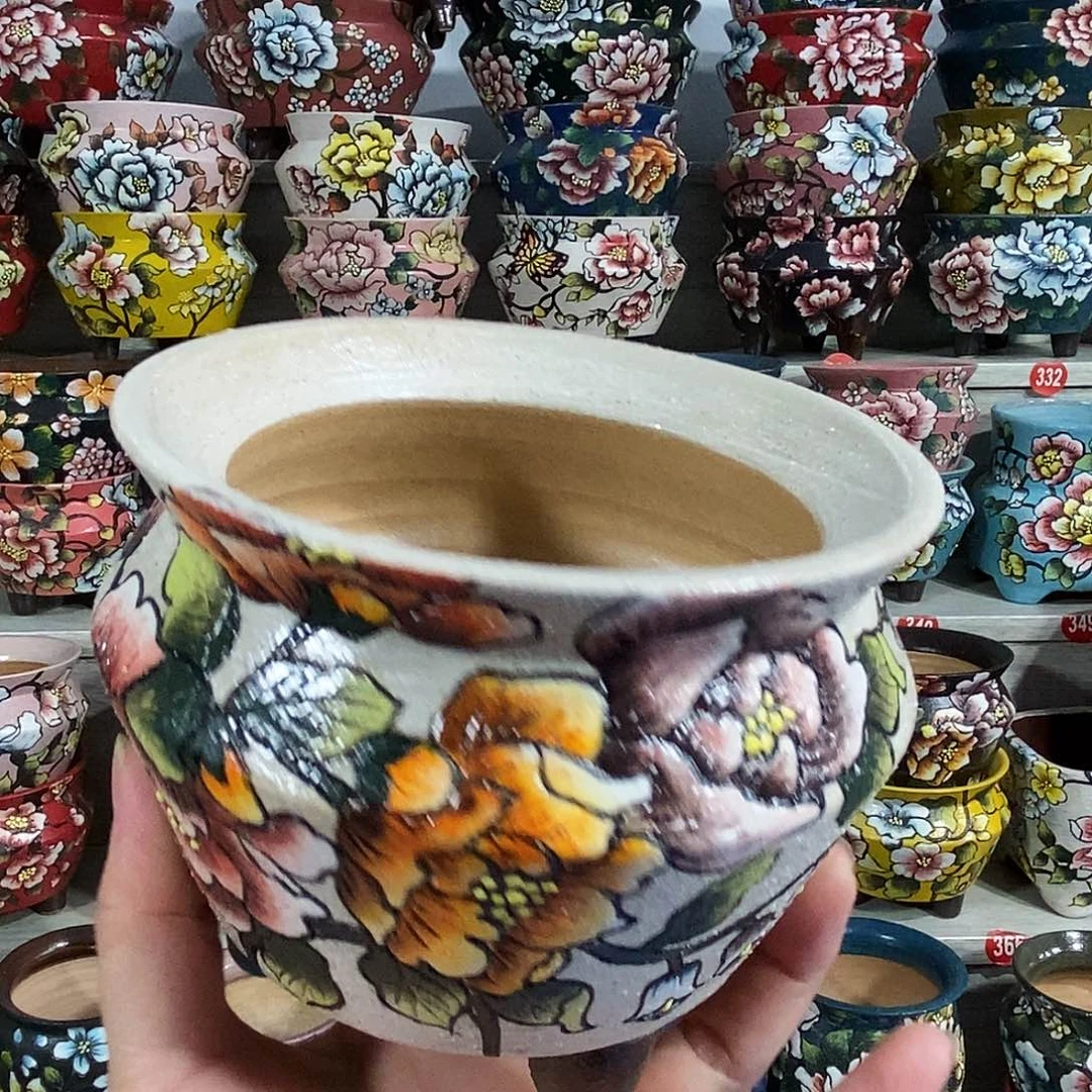 景德镇精品暮年复古花盆12.5/10.5