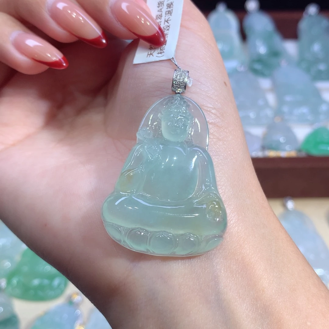 吊坠(不含链)18K金镶嵌翡翠