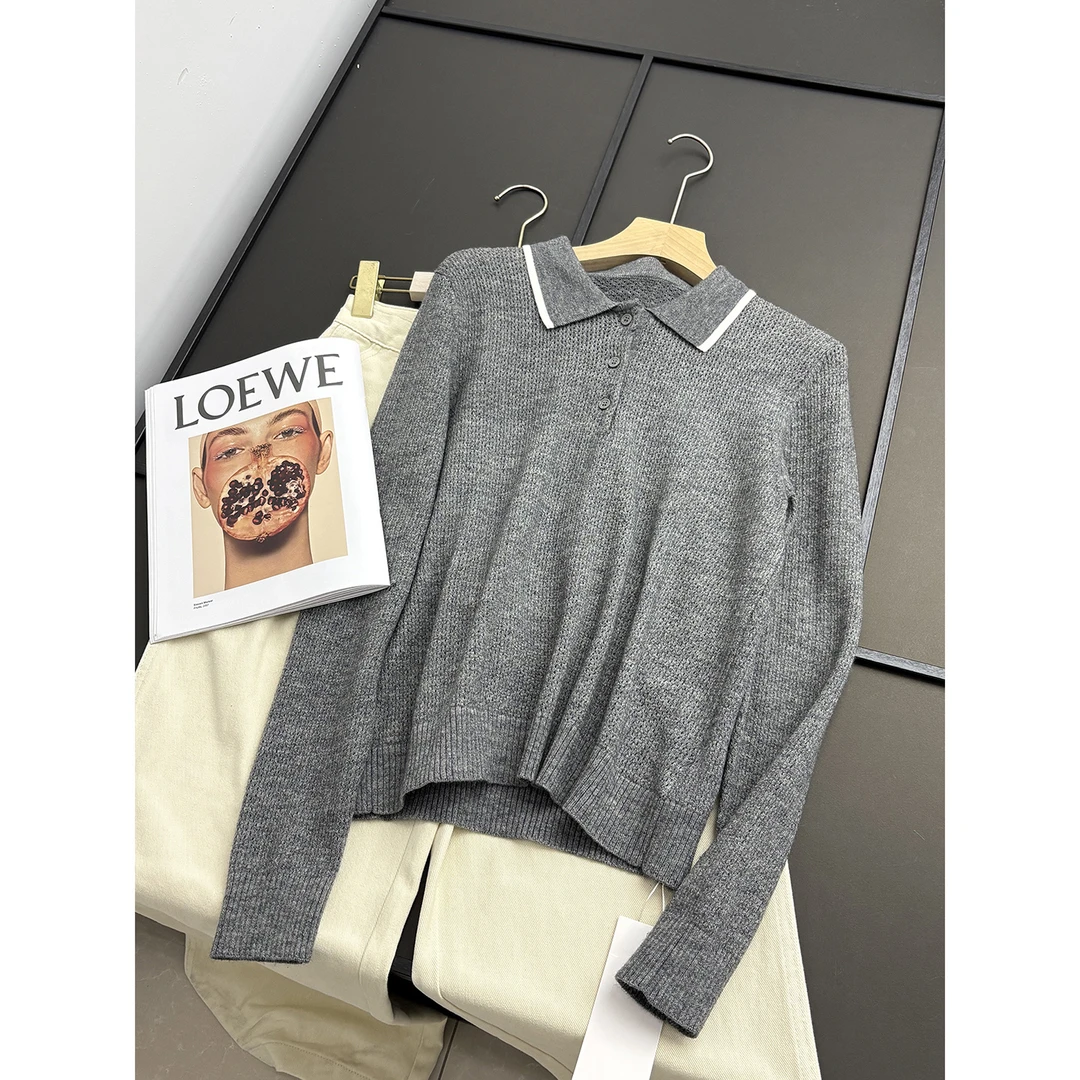 高性价比！时尚减龄 秋冬polo领针织衫百搭气质毛衣女