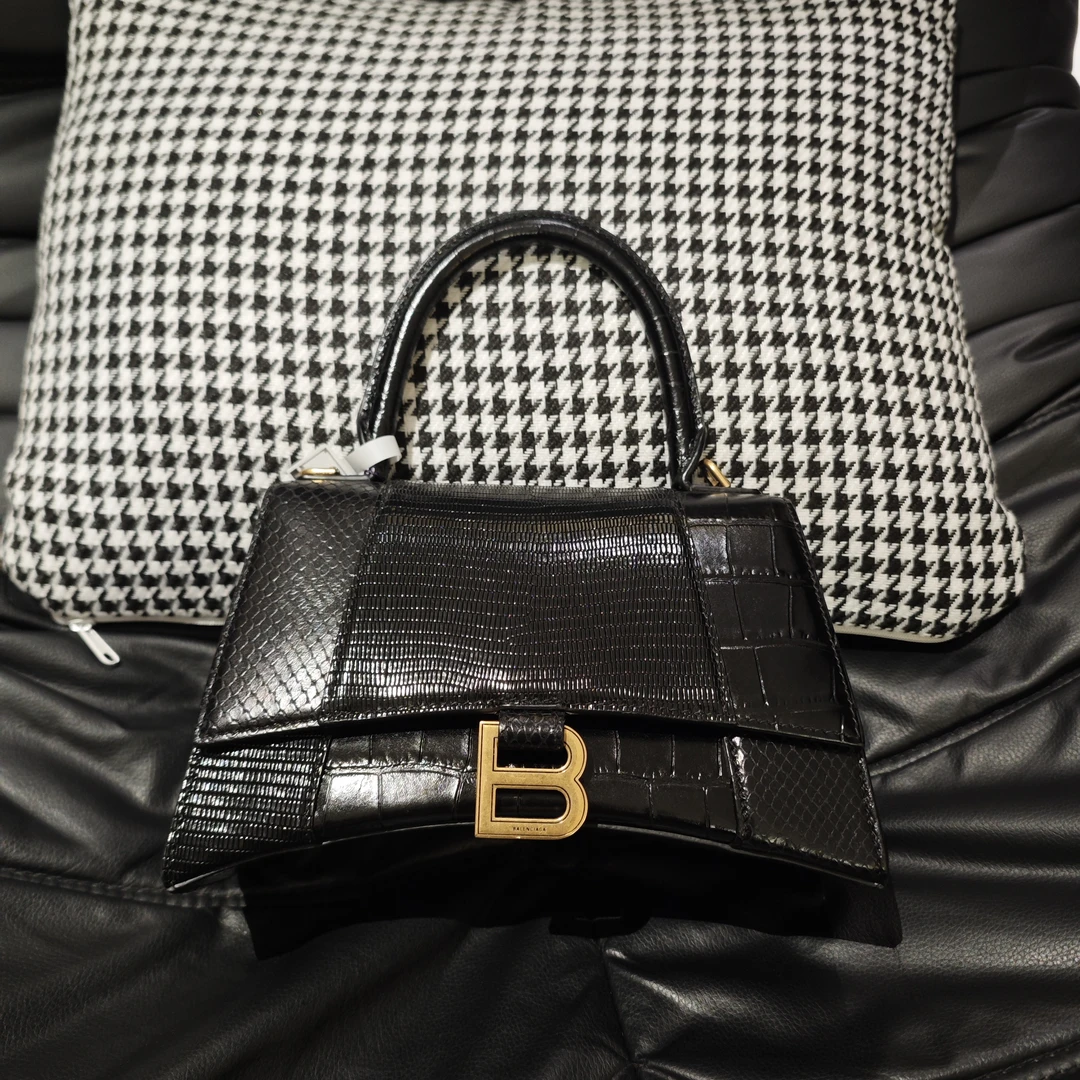 95新 Balenciaga/巴黎世家 三拼沙漏包 S码