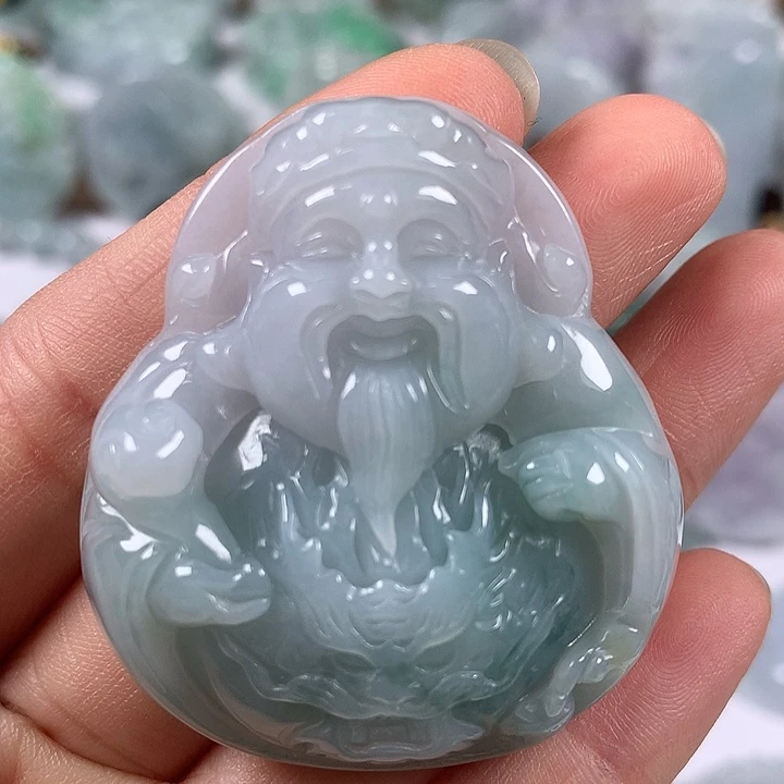 颈饰未镶嵌翡翠立体财神爷福利卡厚10+