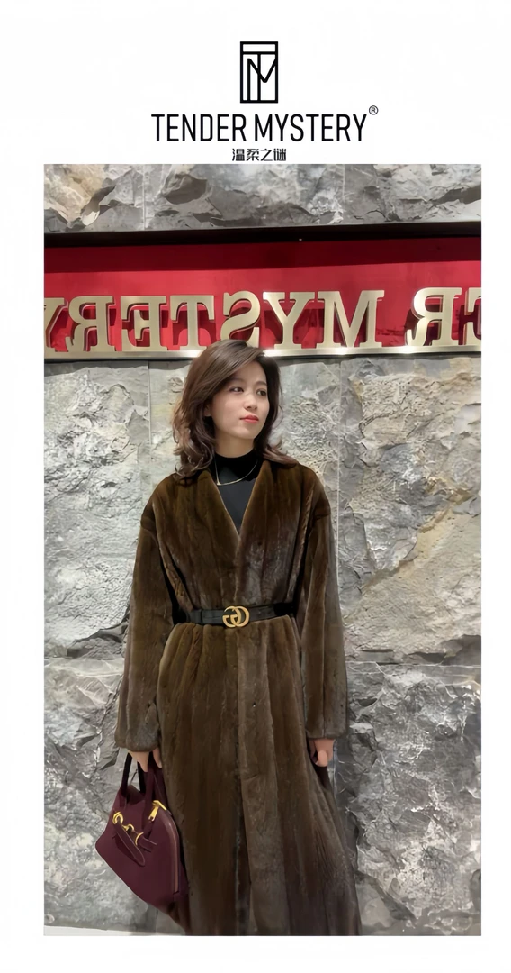 TM·温柔之谜❉【琼花名媛】进口水貂长款大衣貂皮大衣水貂皮草